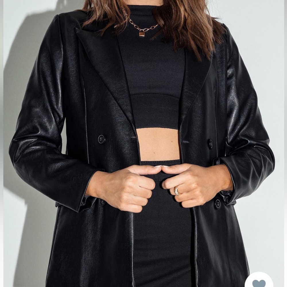 PRINCESS POLLY Ellen Faux Leather Blazer